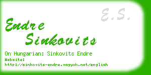 endre sinkovits business card